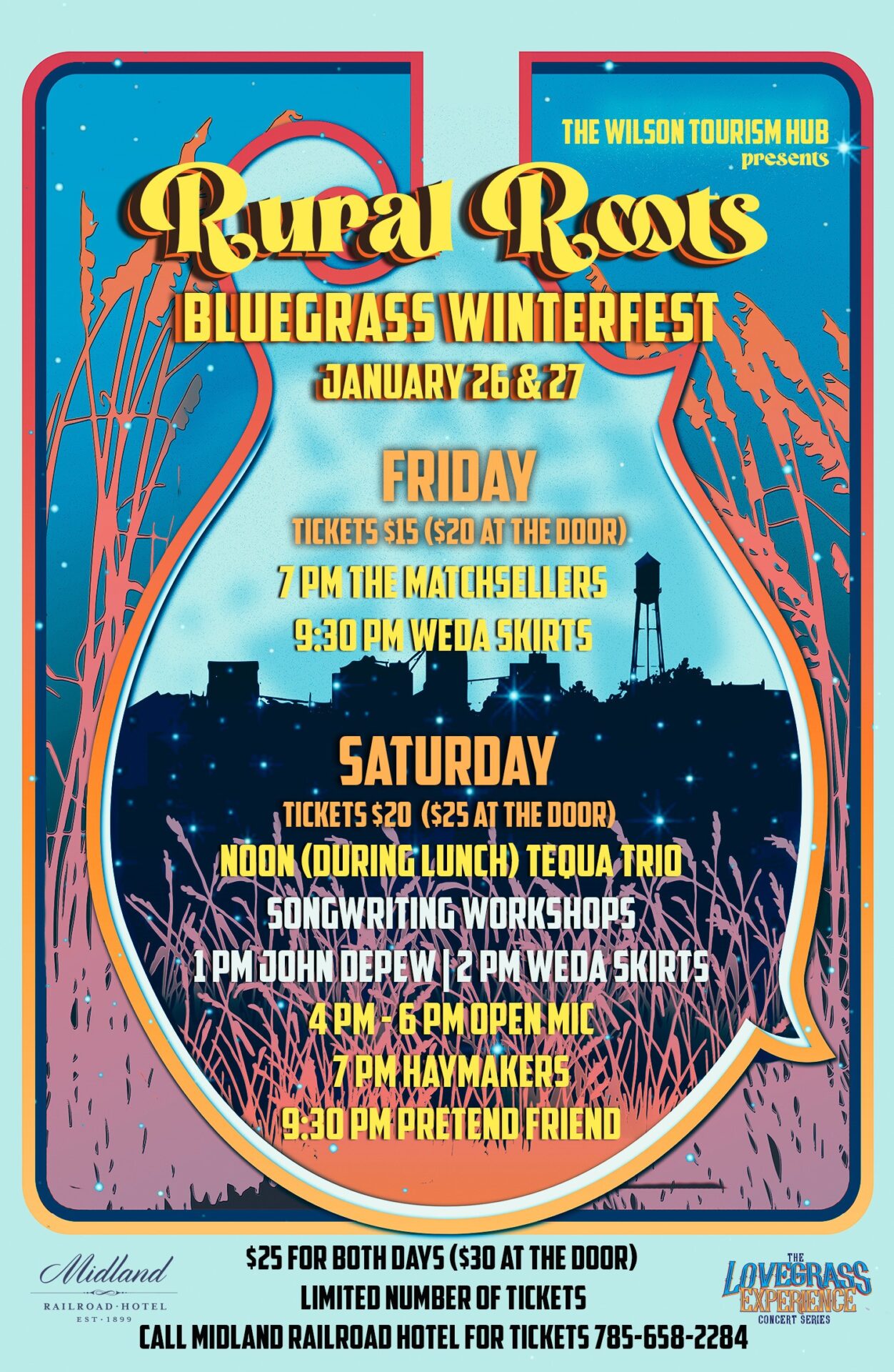 Rural Roots Bluegrass Winterfest 2024 Midland Railroad Hotel